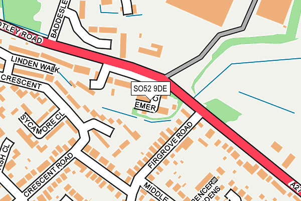 SO52 9DE map - OS OpenMap – Local (Ordnance Survey)