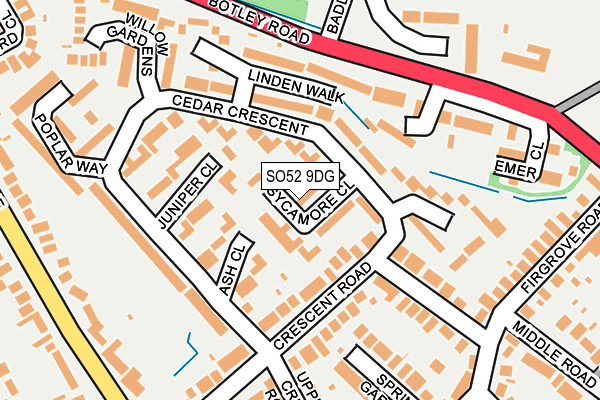 SO52 9DG map - OS OpenMap – Local (Ordnance Survey)