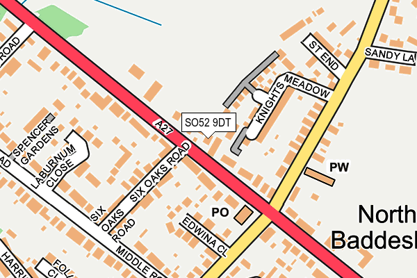 SO52 9DT map - OS OpenMap – Local (Ordnance Survey)