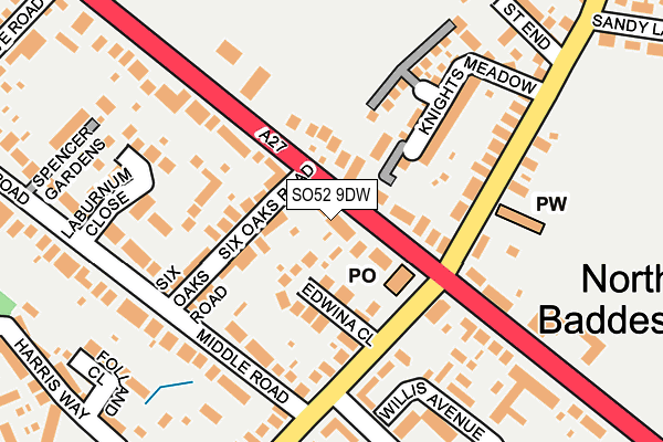 SO52 9DW map - OS OpenMap – Local (Ordnance Survey)