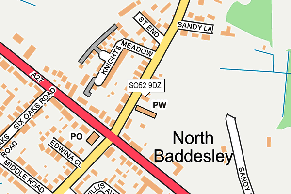 SO52 9DZ map - OS OpenMap – Local (Ordnance Survey)