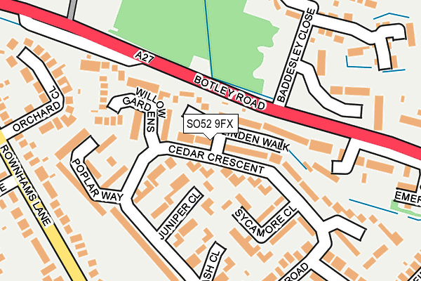 SO52 9FX map - OS OpenMap – Local (Ordnance Survey)