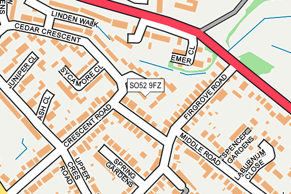 SO52 9FZ map - OS OpenMap – Local (Ordnance Survey)