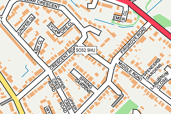 SO52 9HU map - OS OpenMap – Local (Ordnance Survey)