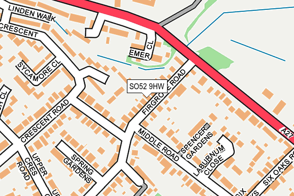 SO52 9HW map - OS OpenMap – Local (Ordnance Survey)