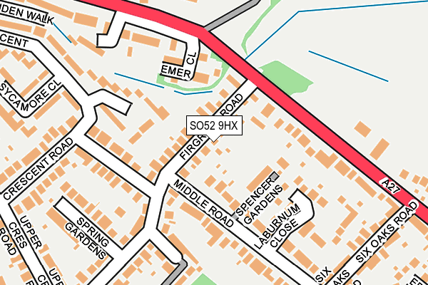 SO52 9HX map - OS OpenMap – Local (Ordnance Survey)