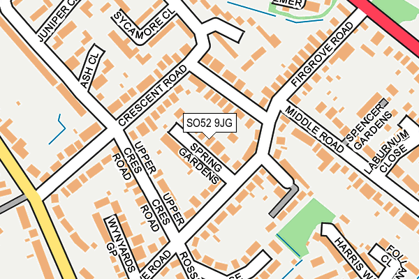 SO52 9JG map - OS OpenMap – Local (Ordnance Survey)