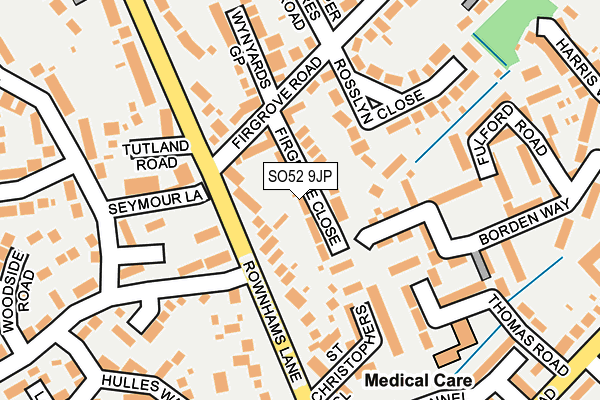 SO52 9JP map - OS OpenMap – Local (Ordnance Survey)