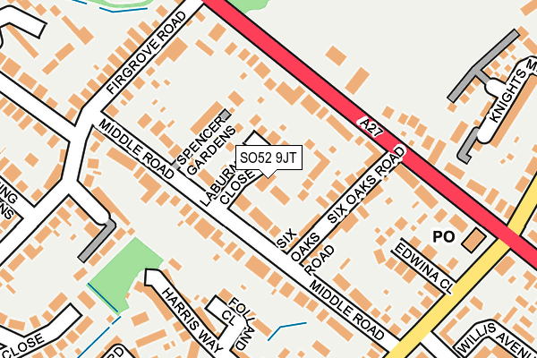 SO52 9JT map - OS OpenMap – Local (Ordnance Survey)