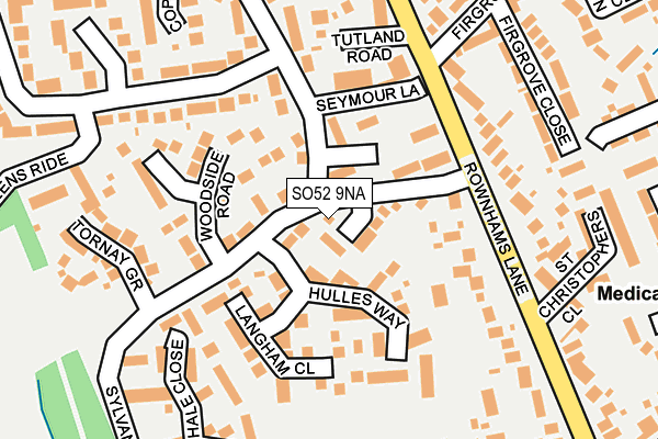 SO52 9NA map - OS OpenMap – Local (Ordnance Survey)