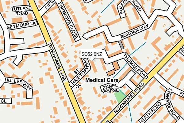 SO52 9NZ map - OS OpenMap – Local (Ordnance Survey)