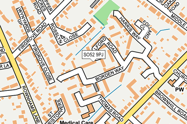 SO52 9PJ map - OS OpenMap – Local (Ordnance Survey)