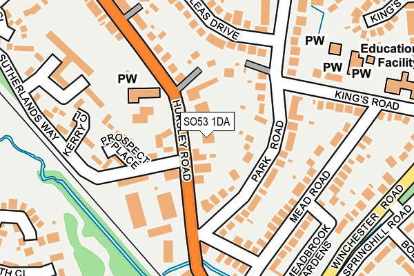 SO53 1DA map - OS OpenMap – Local (Ordnance Survey)