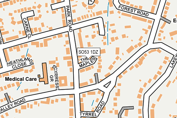 SO53 1DZ map - OS OpenMap – Local (Ordnance Survey)
