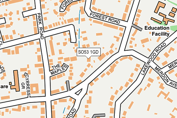 SO53 1GD map - OS OpenMap – Local (Ordnance Survey)