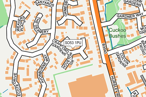 SO53 1PU map - OS OpenMap – Local (Ordnance Survey)
