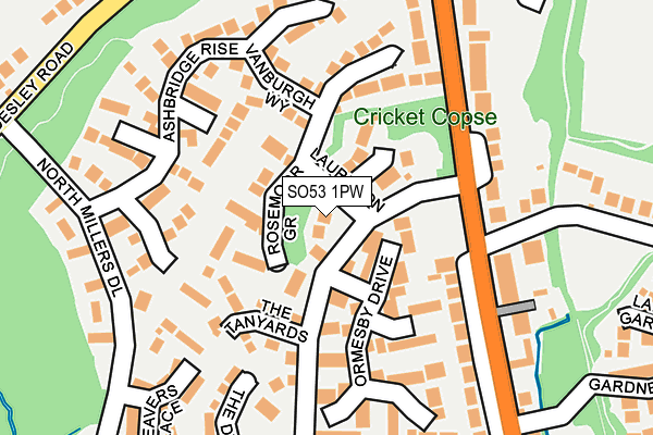 SO53 1PW map - OS OpenMap – Local (Ordnance Survey)