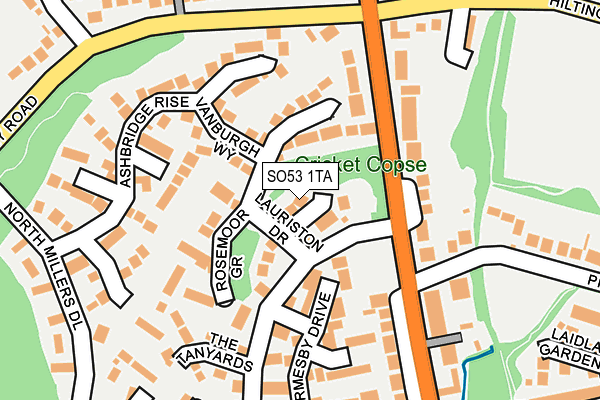 SO53 1TA map - OS OpenMap – Local (Ordnance Survey)