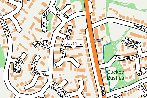 SO53 1TE map - OS OpenMap – Local (Ordnance Survey)