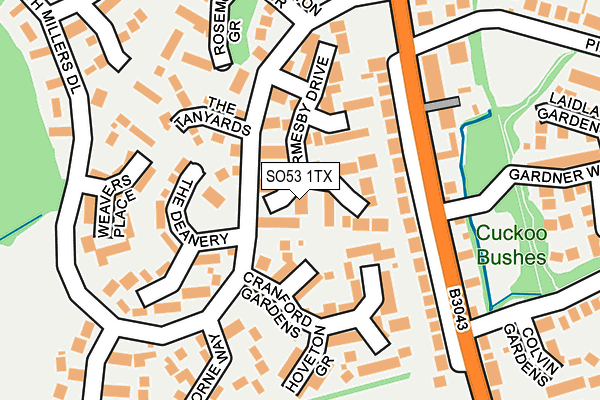 SO53 1TX map - OS OpenMap – Local (Ordnance Survey)