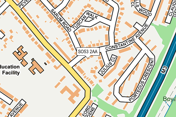 SO53 2AA map - OS OpenMap – Local (Ordnance Survey)