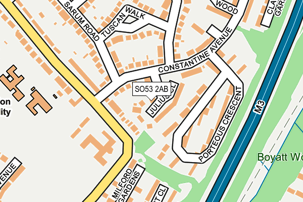 SO53 2AB map - OS OpenMap – Local (Ordnance Survey)