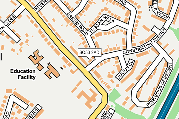 SO53 2AD map - OS OpenMap – Local (Ordnance Survey)