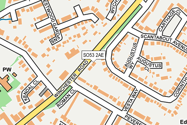 SO53 2AE map - OS OpenMap – Local (Ordnance Survey)