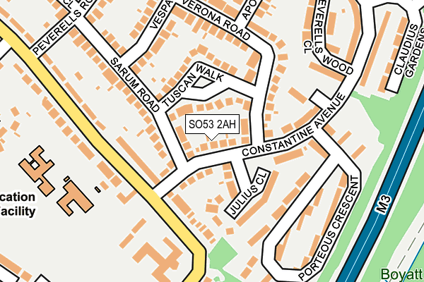 SO53 2AH map - OS OpenMap – Local (Ordnance Survey)