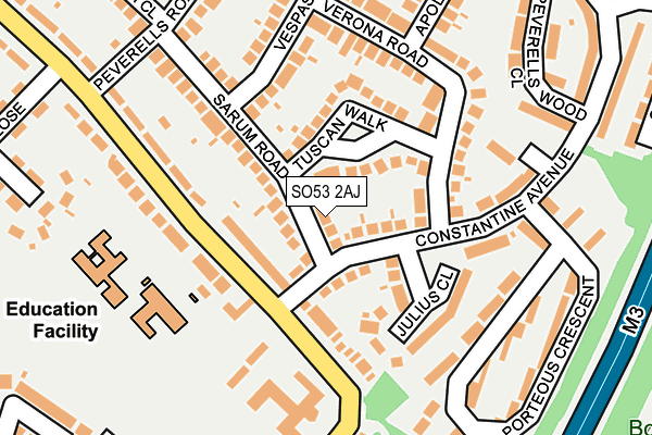 SO53 2AJ map - OS OpenMap – Local (Ordnance Survey)