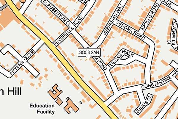 SO53 2AN map - OS OpenMap – Local (Ordnance Survey)