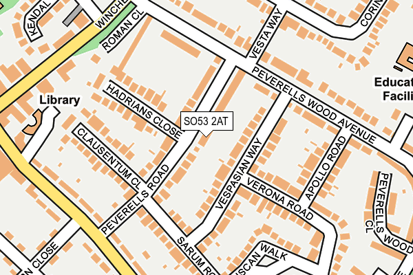 SO53 2AT map - OS OpenMap – Local (Ordnance Survey)