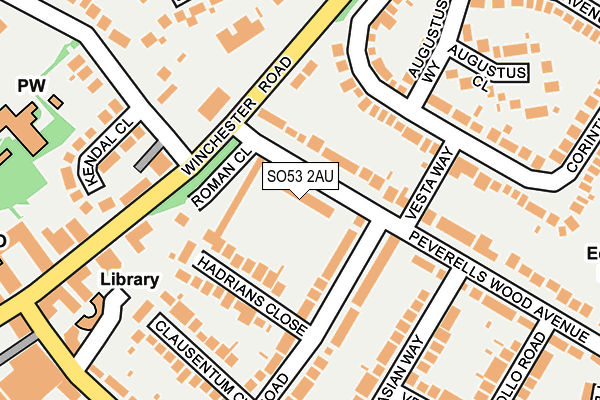 SO53 2AU map - OS OpenMap – Local (Ordnance Survey)