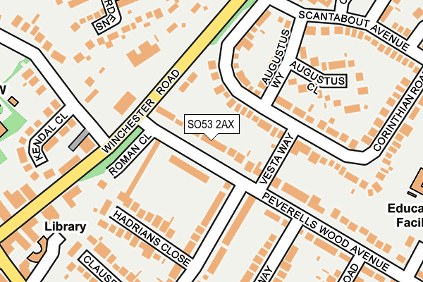 SO53 2AX map - OS OpenMap – Local (Ordnance Survey)