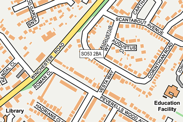 SO53 2BA map - OS OpenMap – Local (Ordnance Survey)