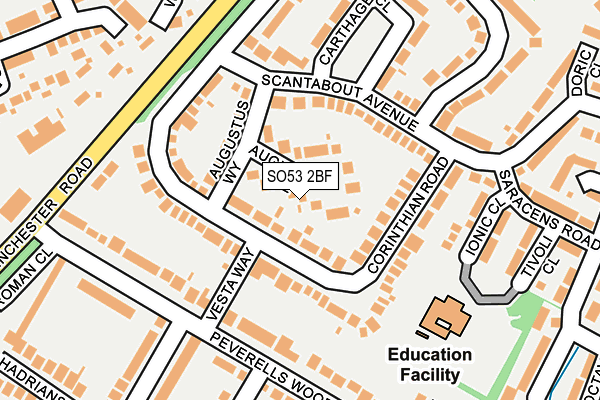 SO53 2BF map - OS OpenMap – Local (Ordnance Survey)