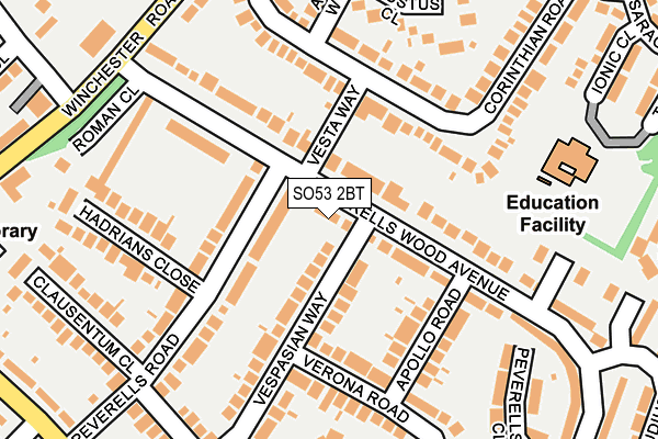 SO53 2BT map - OS OpenMap – Local (Ordnance Survey)