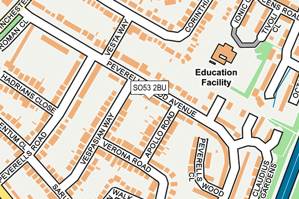 SO53 2BU map - OS OpenMap – Local (Ordnance Survey)