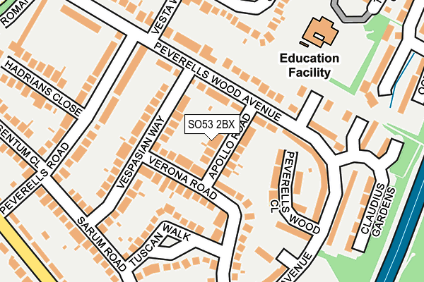 SO53 2BX map - OS OpenMap – Local (Ordnance Survey)