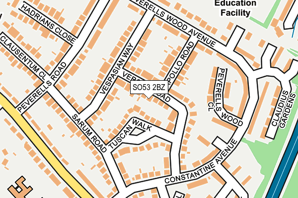 SO53 2BZ map - OS OpenMap – Local (Ordnance Survey)