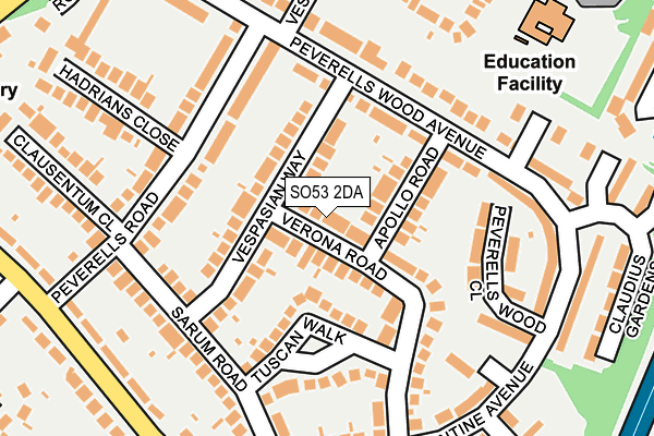 SO53 2DA map - OS OpenMap – Local (Ordnance Survey)