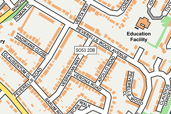 SO53 2DB map - OS OpenMap – Local (Ordnance Survey)