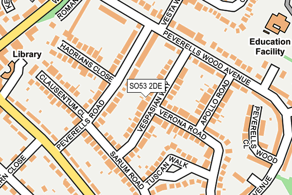 SO53 2DE map - OS OpenMap – Local (Ordnance Survey)