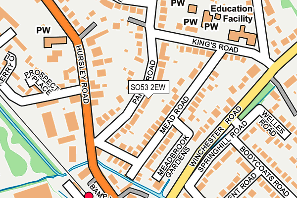 SO53 2EW map - OS OpenMap – Local (Ordnance Survey)