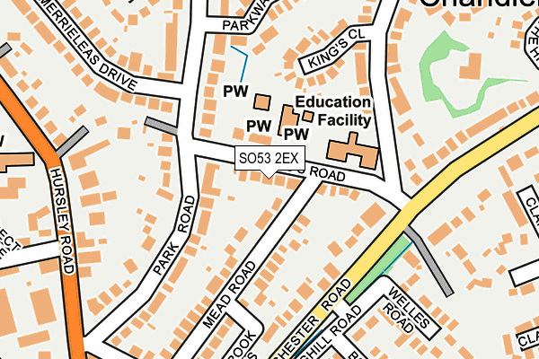 SO53 2EX map - OS OpenMap – Local (Ordnance Survey)