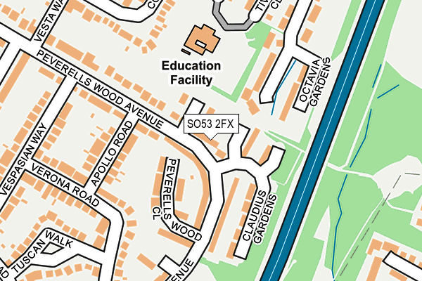 SO53 2FX map - OS OpenMap – Local (Ordnance Survey)