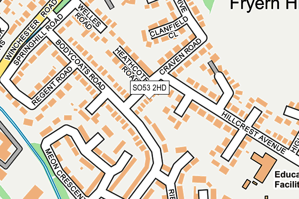 SO53 2HD map - OS OpenMap – Local (Ordnance Survey)