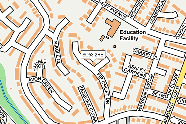 SO53 2HE map - OS OpenMap – Local (Ordnance Survey)