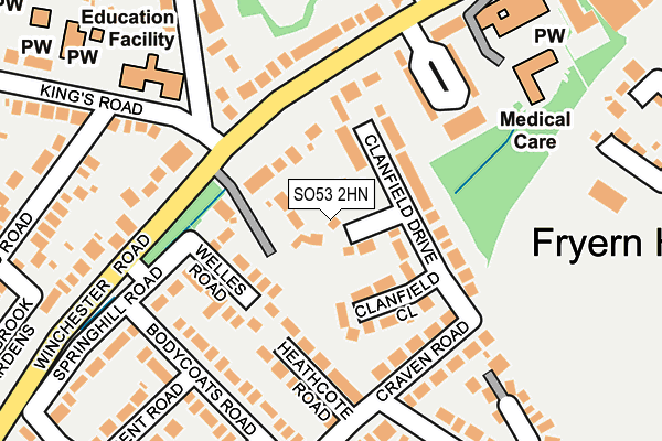 SO53 2HN map - OS OpenMap – Local (Ordnance Survey)