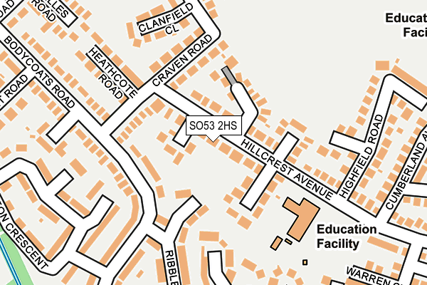 SO53 2HS map - OS OpenMap – Local (Ordnance Survey)